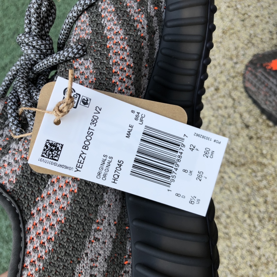 350v2 black gray orange pure original is too small 0.5-1 yards Adidas Yeezy 350 V2 black gray orange yeezy HQ7045