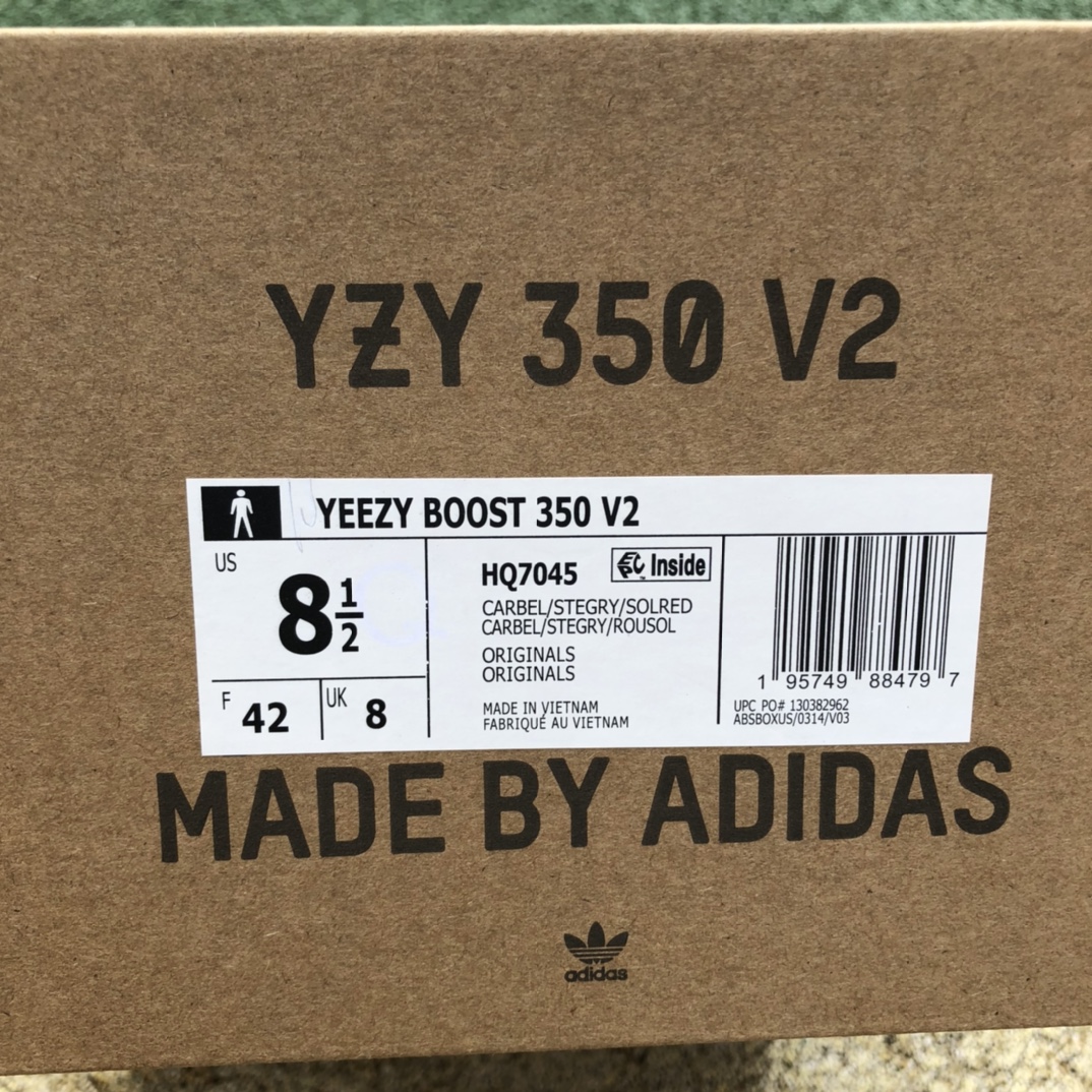 350v2 black gray orange pure original is too small 0.5-1 yards Adidas Yeezy 350 V2 black gray orange yeezy HQ7045