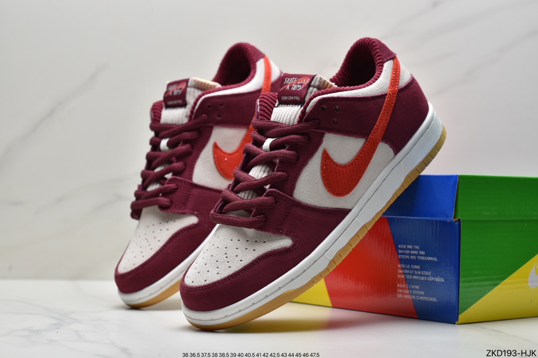 270  Nike SB Dunk Low 和平酒红生胶白橘腰果花 DX4589-600HS