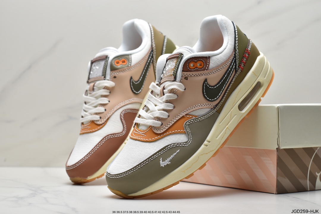 180 耐克Nike Air Max 1”Noise Aqua”初代复古气垫百搭休闲运动慢跑鞋DQ8656
