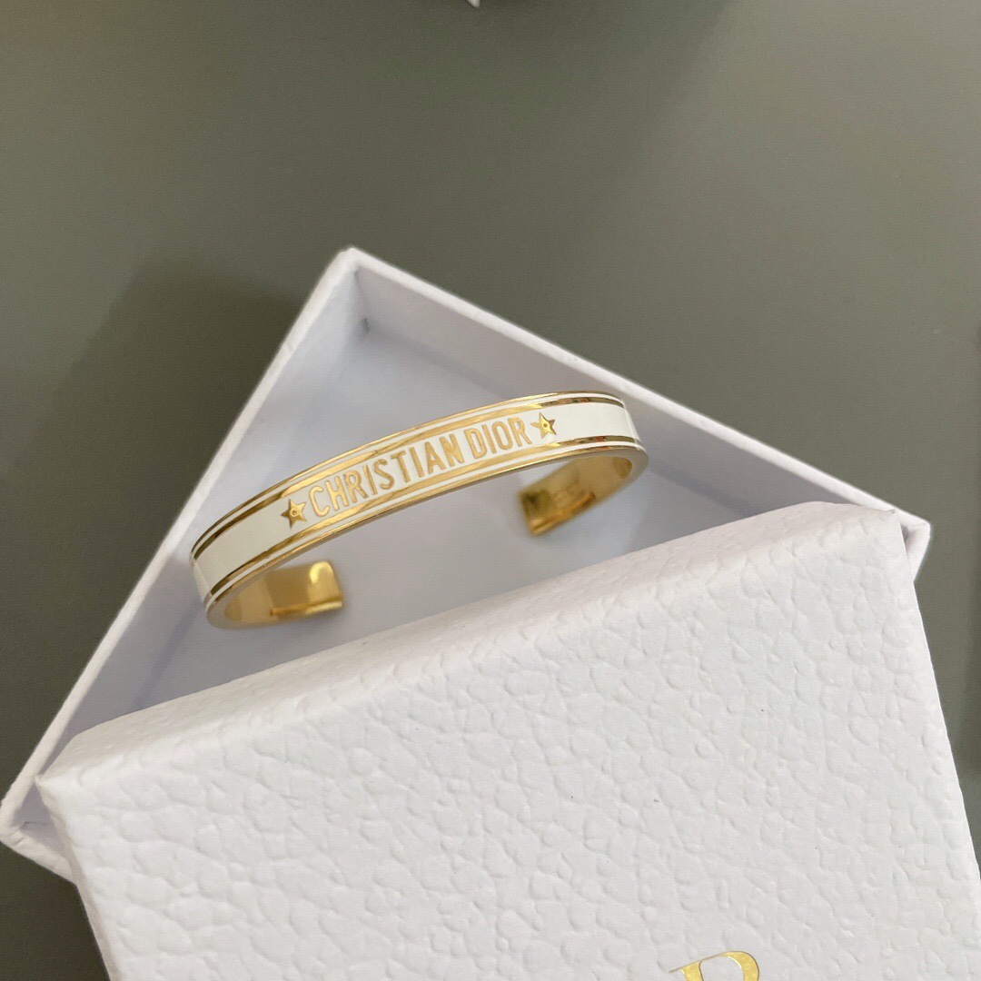 Dior Dior新款字母开口手镯Z 4100，黑/白两色