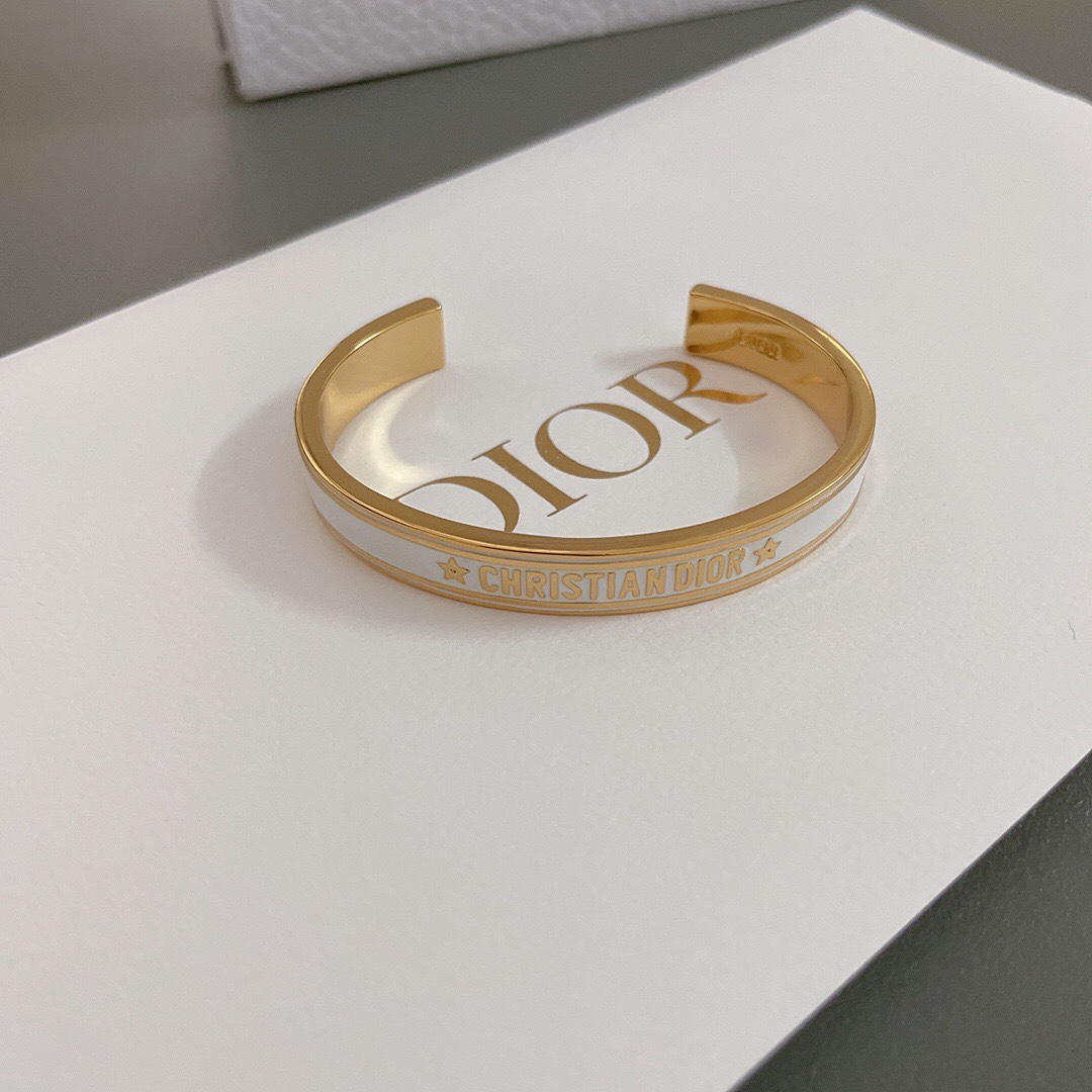 Dior Dior新款字母开口手镯Z 4100，黑/白两色