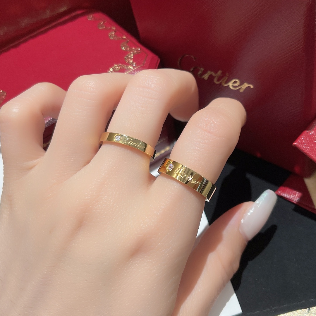 NO:720913,88220,RR054/RR single diamond signature ring# Couple’s ring is simple and elegant gold color, ring, gold, Cartier high-end jewelry1986090988220,RR054/RR单钻签名戒指# 情侣对戒简单大方黄金色,,ring,gold,卡迪亚高端饰品,Jewelry