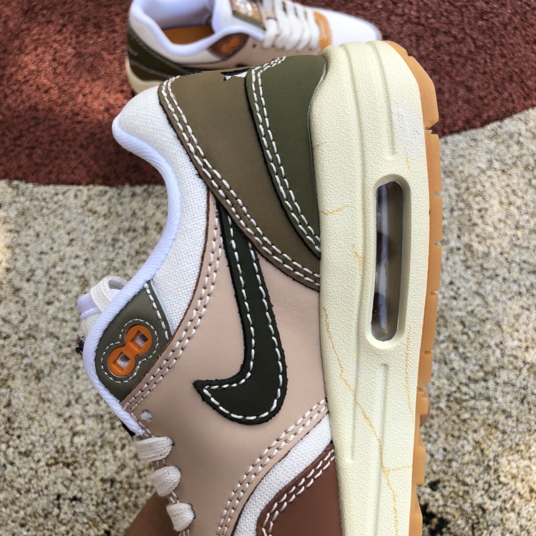 280  Nike Air Max 1白棕绿 侘寂复古休闲低帮跑鞋 DQ8656-133