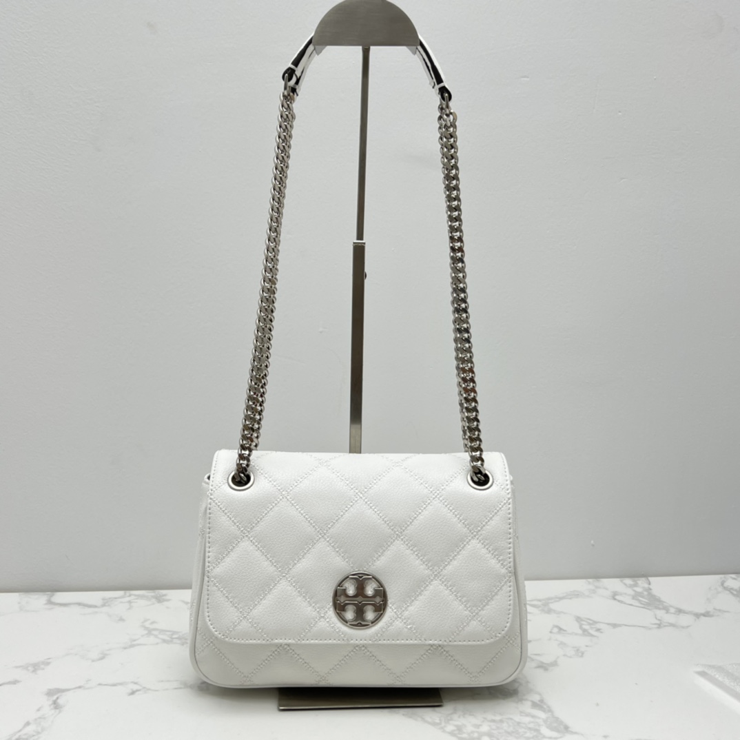 Tory Burch ～ToryBurch 87863 新款翻盖包 单肩斜挎盖头包 植鞣牛皮 磨砂金色五金