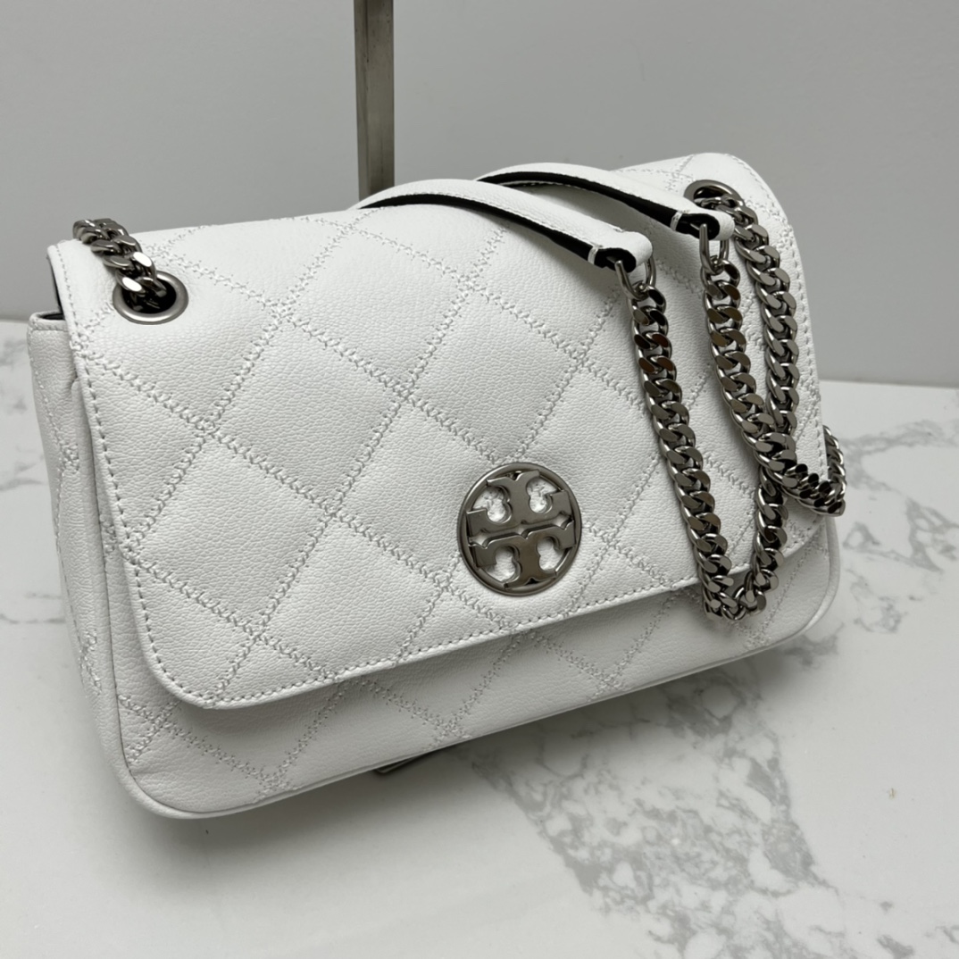 Tory Burch ～ToryBurch 87863 新款翻盖包 单肩斜挎盖头包 植鞣牛皮 磨砂金色五金