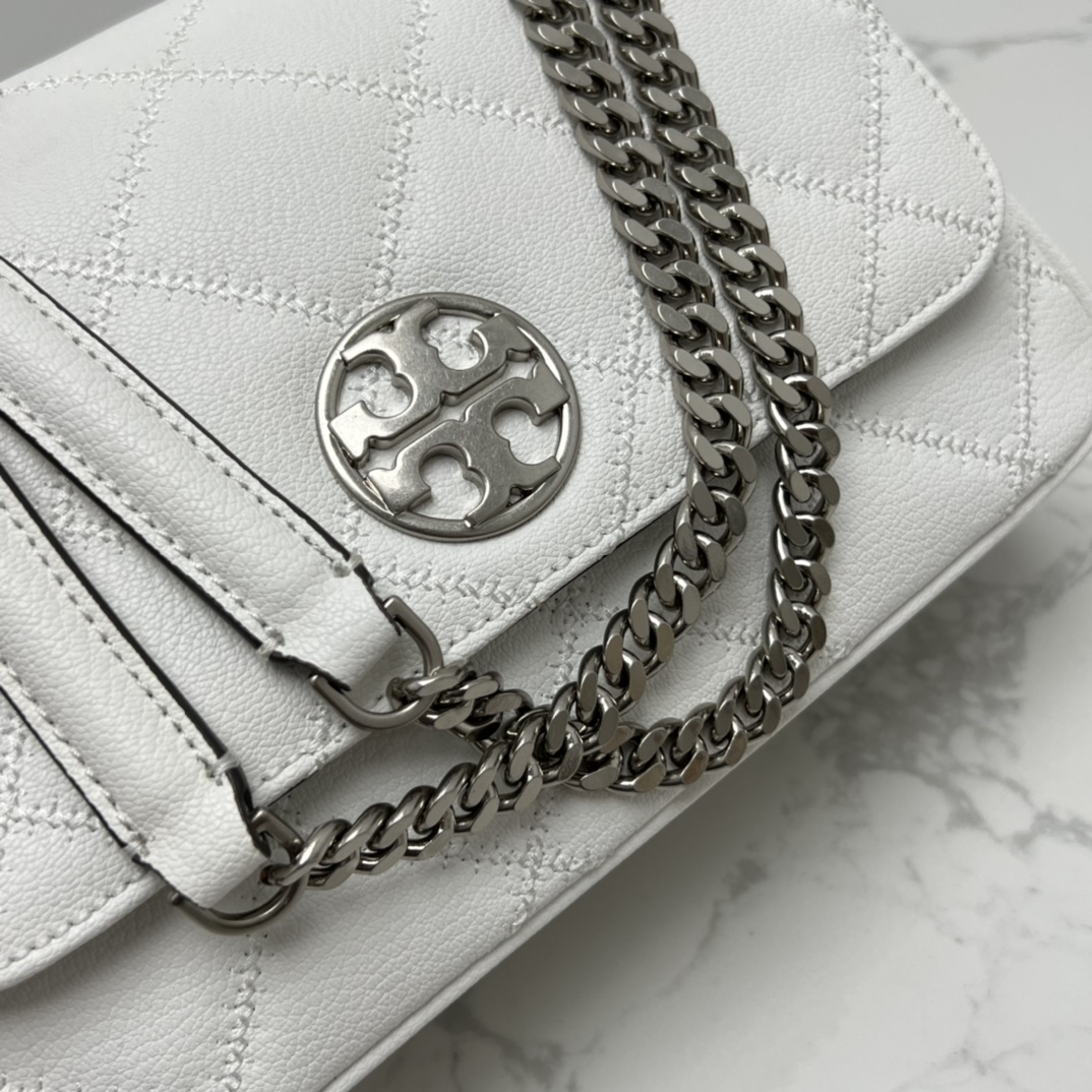 Tory Burch ～ToryBurch 87863 新款翻盖包 单肩斜挎盖头包 植鞣牛皮 磨砂金色五金