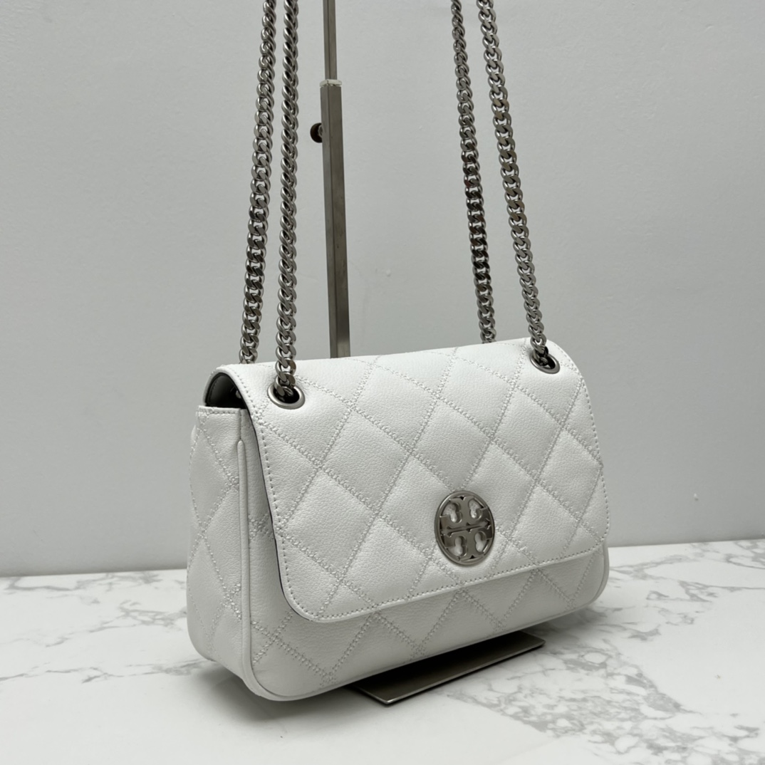 Tory Burch ～ToryBurch 87863 新款翻盖包 单肩斜挎盖头包 植鞣牛皮 磨砂金色五金