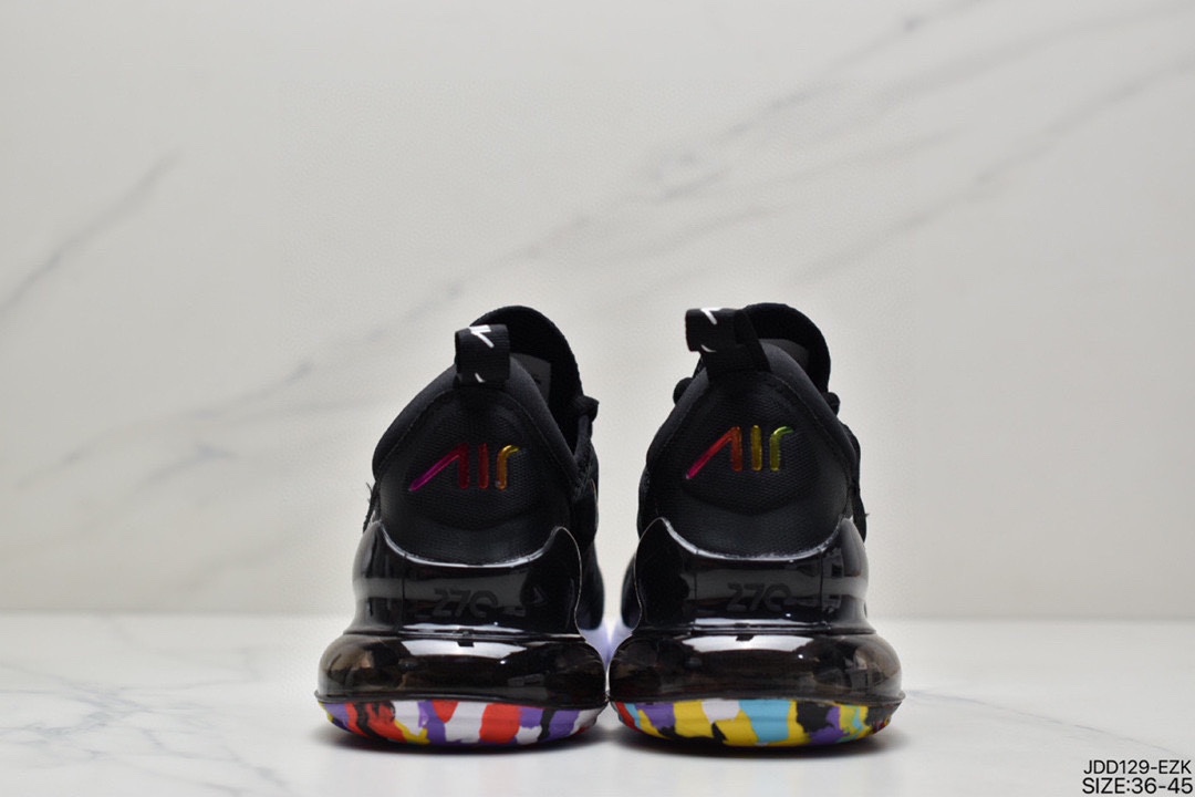 120 耐克Nike Wmns Air Max 270 React SE”Black Worldwide”270瑞亚赛车系列后半掌气垫百搭运动慢跑鞋