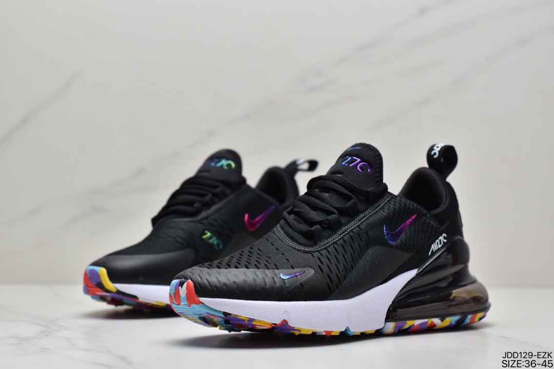 120 耐克Nike Wmns Air Max 270 React SE”Black Worldwide”270瑞亚赛车系列后半掌气垫百搭运动慢跑鞋