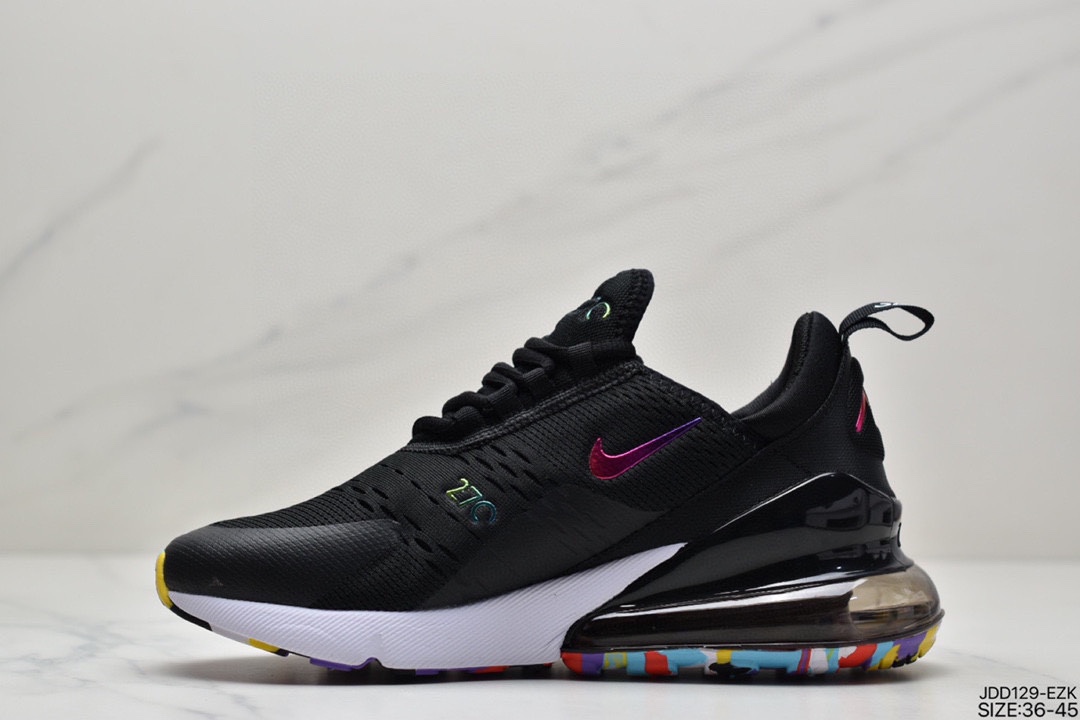 120 耐克Nike Wmns Air Max 270 React SE”Black Worldwide”270瑞亚赛车系列后半掌气垫百搭运动慢跑鞋
