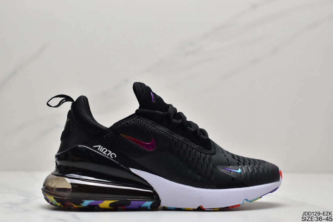 120 耐克Nike Wmns Air Max 270 React SE”Black Worldwide”270瑞亚赛车系列后半掌气垫百搭运动慢跑鞋