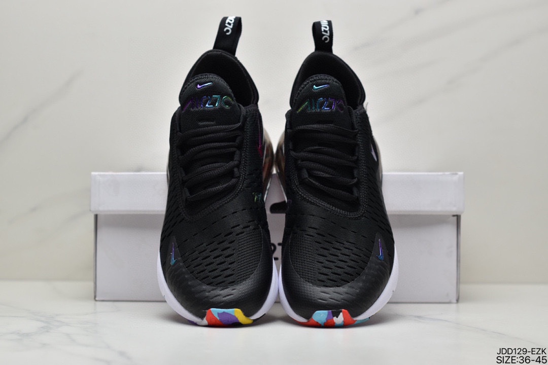 120 耐克Nike Wmns Air Max 270 React SE”Black Worldwide”270瑞亚赛车系列后半掌气垫百搭运动慢跑鞋