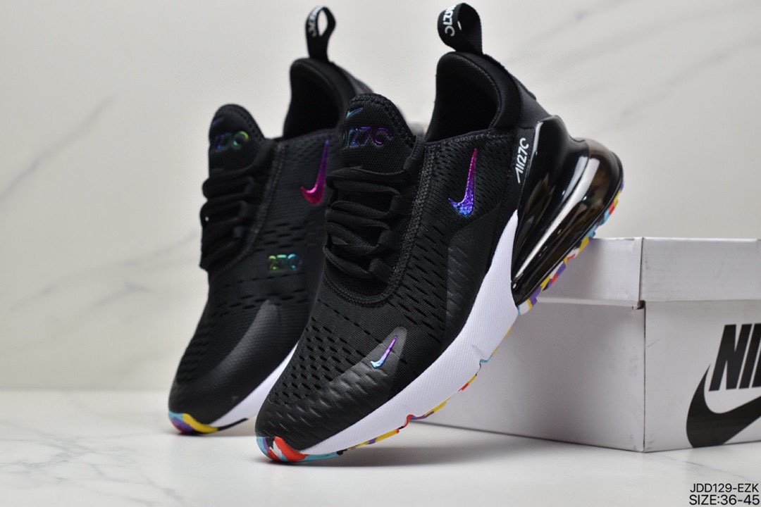 120 耐克Nike Wmns Air Max 270 React SE”Black Worldwide”270瑞亚赛车系列后半掌气垫百搭运动慢跑鞋