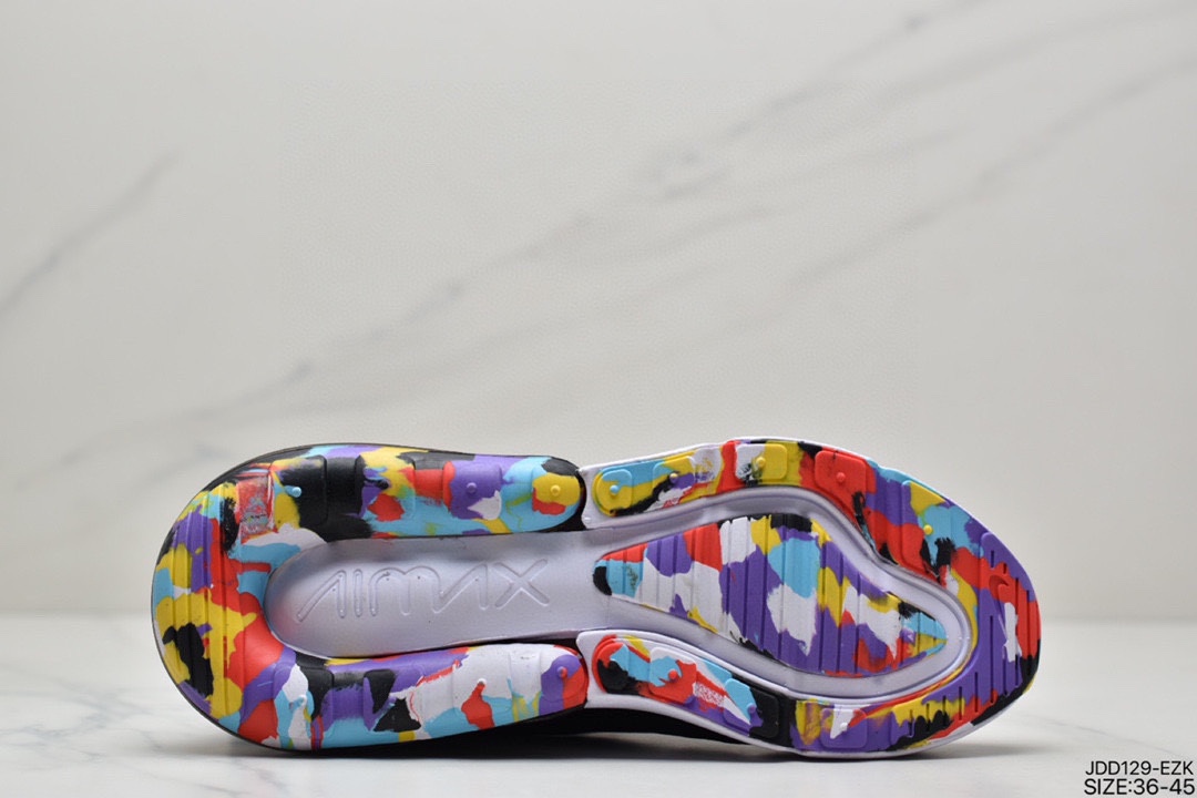 120 耐克Nike Wmns Air Max 270 React SE”Black Worldwide”270瑞亚赛车系列后半掌气垫百搭运动慢跑鞋