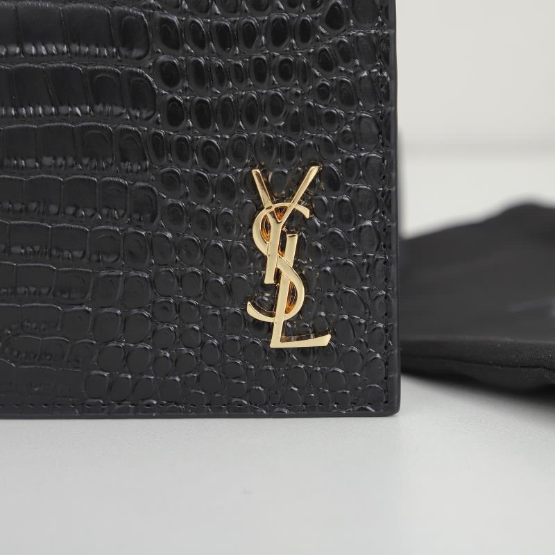 Saint Laurent Black crocodile-embossed 11x18x2cm everyday