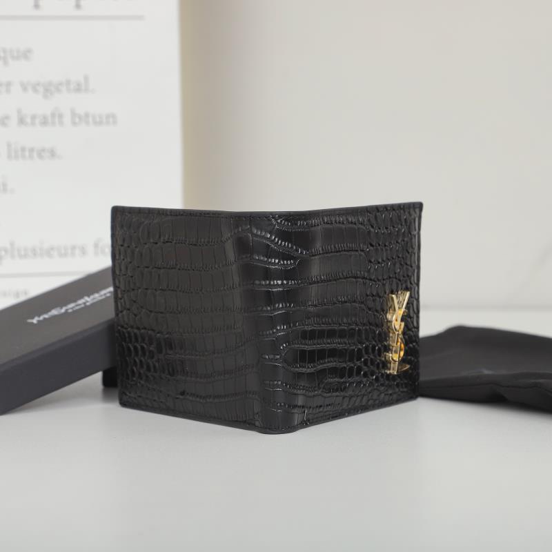 Saint Laurent Black crocodile-embossed 11x18x2cm everyday