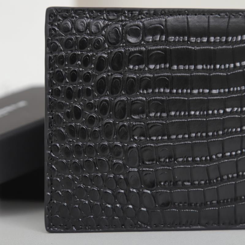 Saint Laurent Black crocodile-embossed 11x18x2cm everyday