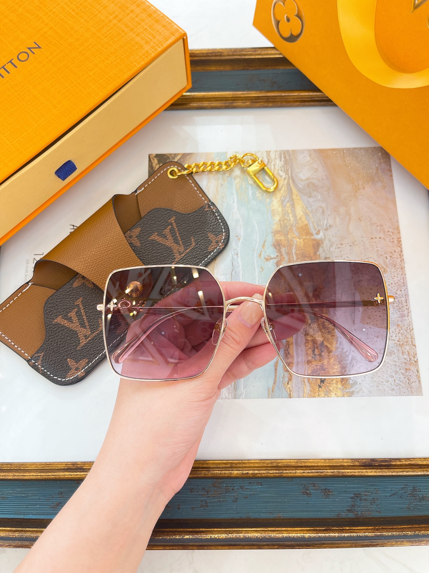 [Louis Vuitton Eyewear]Top original single quality sunglasses LV sunglasses LO