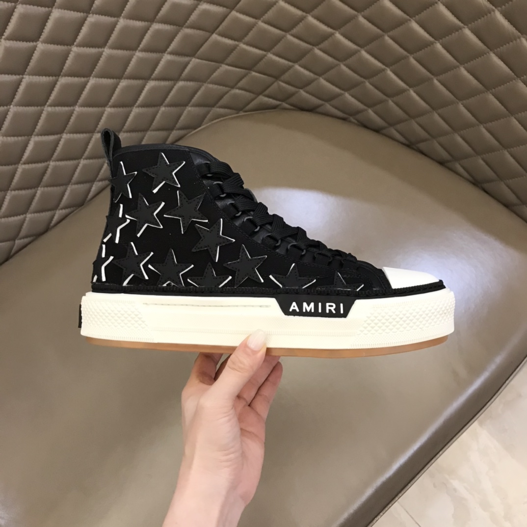 Amiri    高帮球鞋男士休闲帆布运动鞋