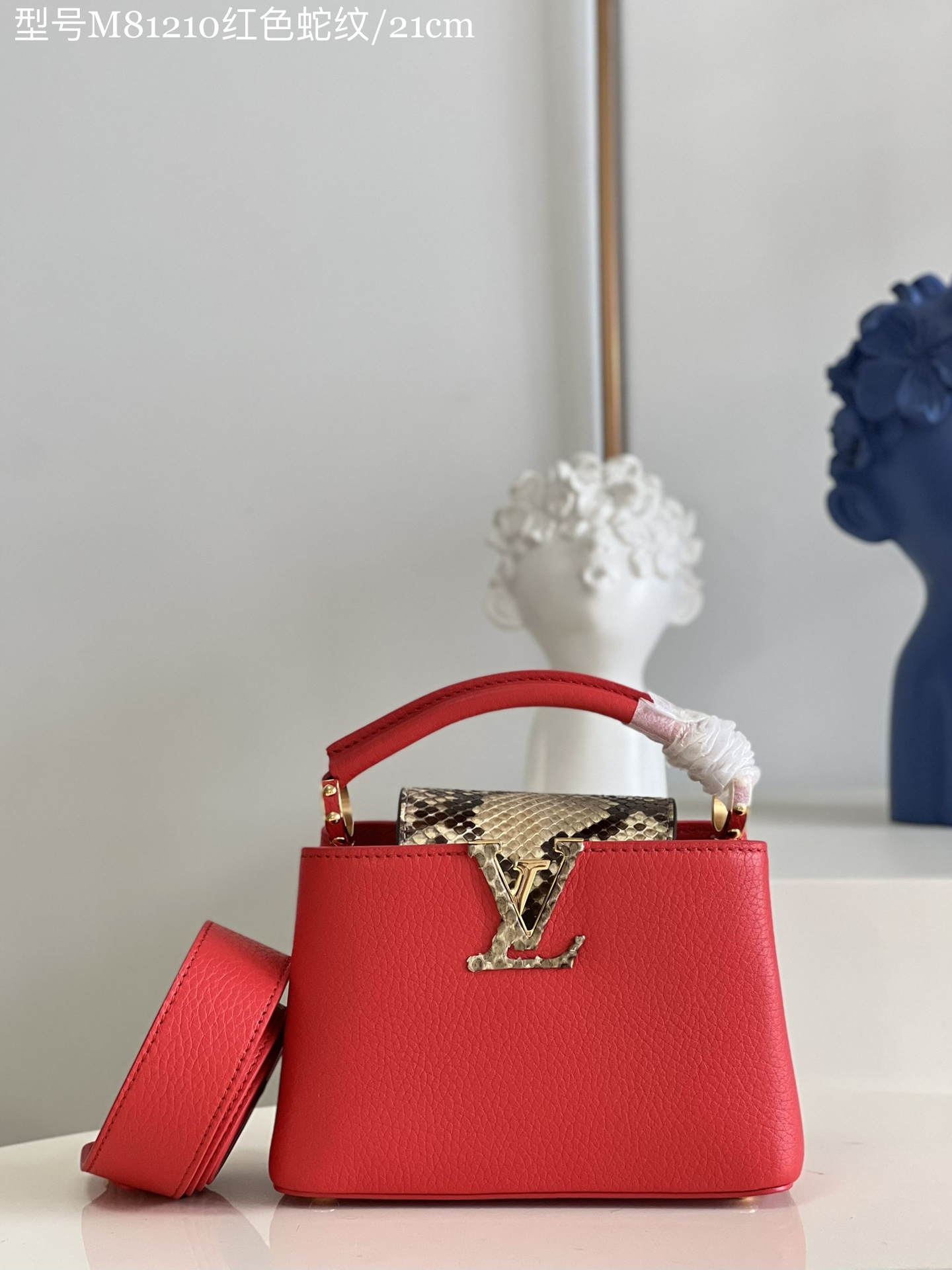 Louis Vuitton LV Capucines Bags Handbags Red Calfskin Cowhide Mini M81210