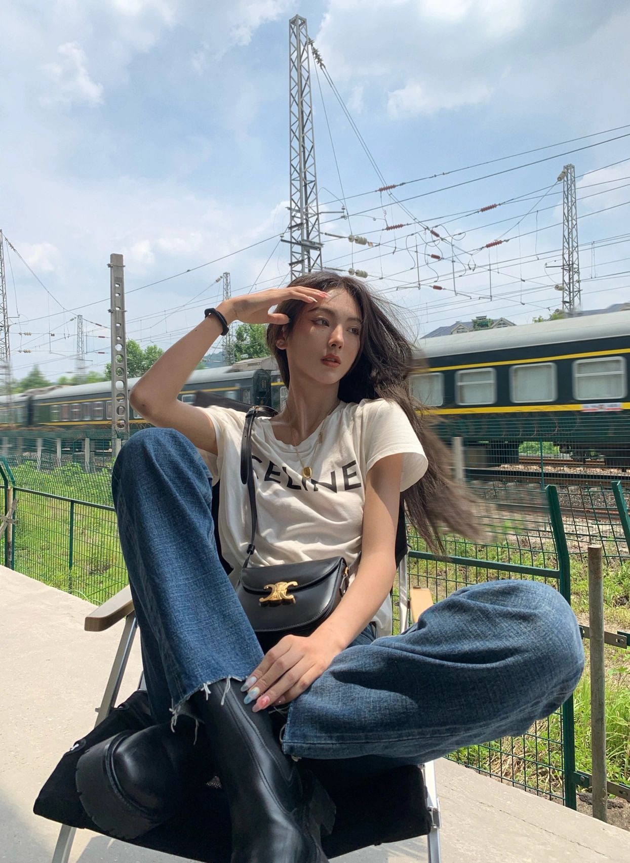 CELINE TEEN BESACE TRIOMPHE 18.5CM BAG 110413黑色