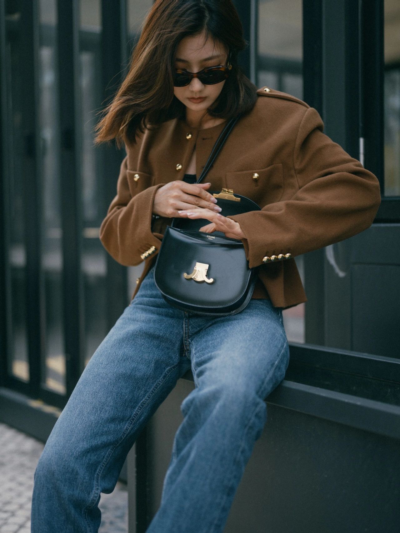 CELINE TEEN BESACE TRIOMPHE 18.5CM BAG 110413黑色