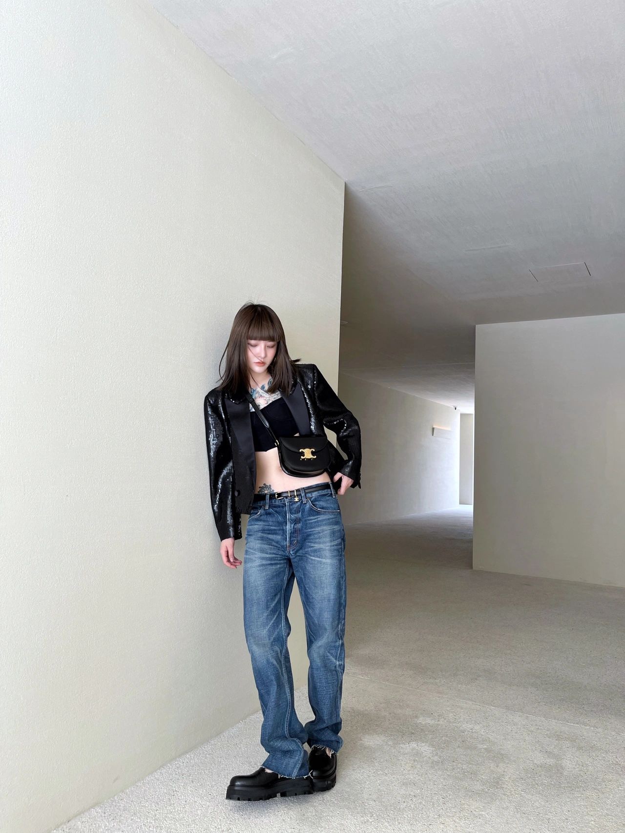 CELINE TEEN BESACE TRIOMPHE 18.5CM BAG 110413黑色