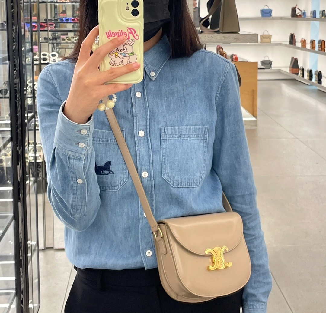 CELINE TEEN BESACE TRIOMPHE 18.5CM BAG 110413裸色