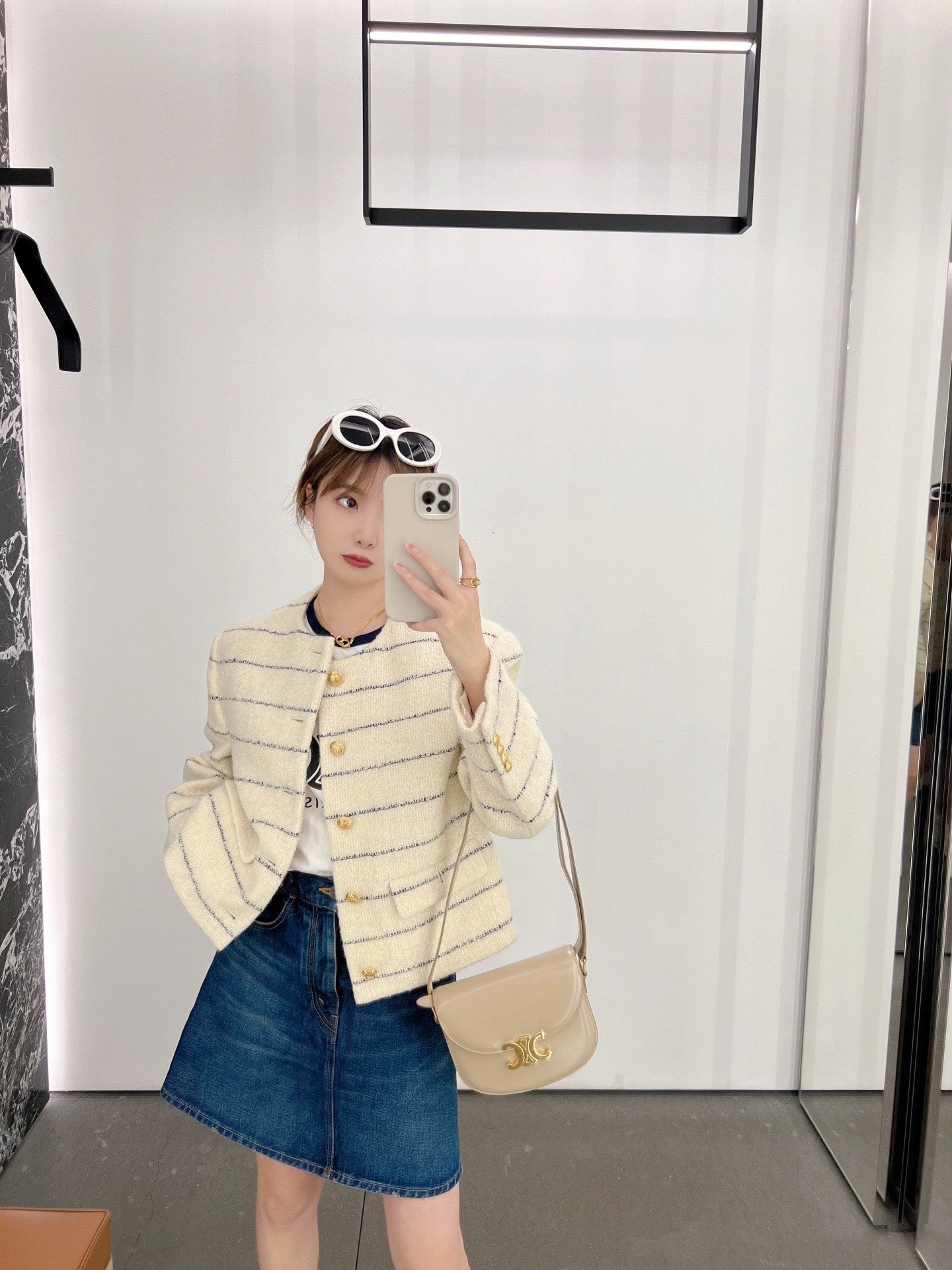 CELINE TEEN BESACE TRIOMPHE 18.5CM BAG 110413裸色