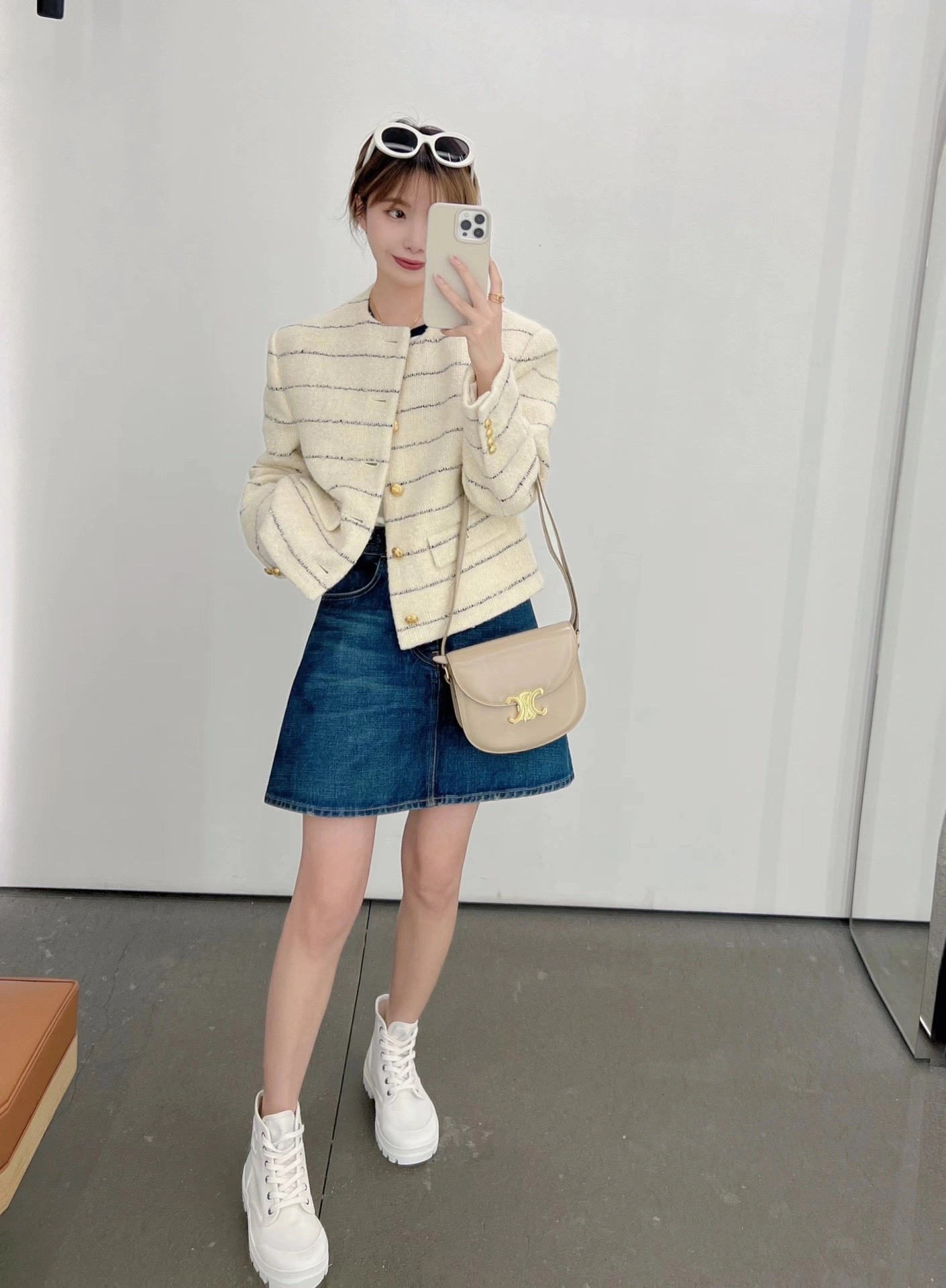 CELINE TEEN BESACE TRIOMPHE 18.5CM BAG 110413裸色