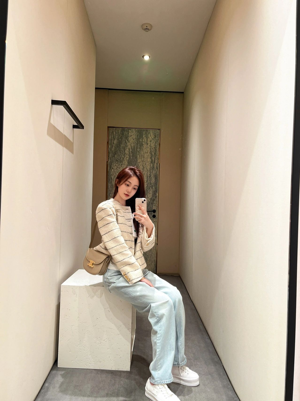 CELINE TEEN BESACE TRIOMPHE 18.5CM BAG 110413裸色