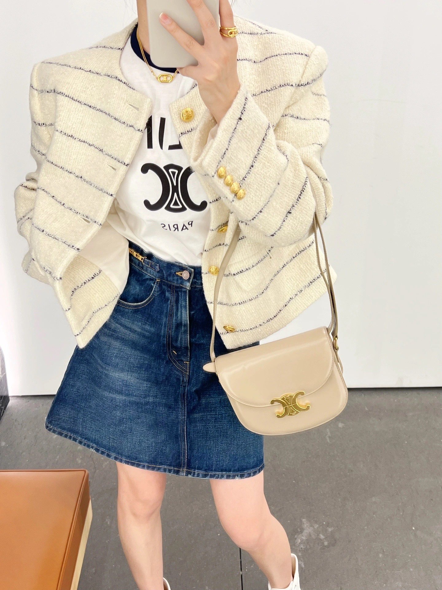 CELINE TEEN BESACE TRIOMPHE 18.5CM BAG 110413裸色