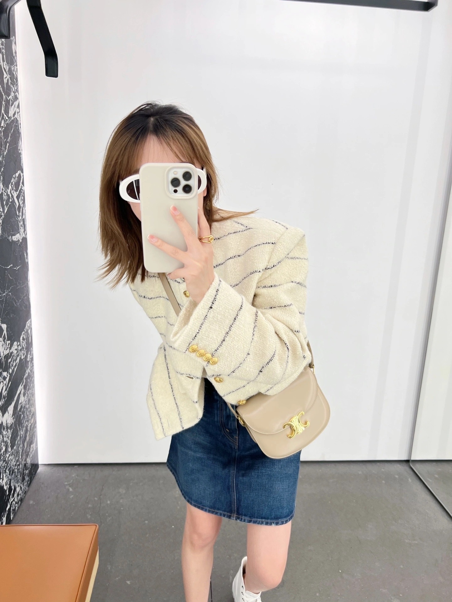 CELINE TEEN BESACE TRIOMPHE 18.5CM BAG 110413裸色