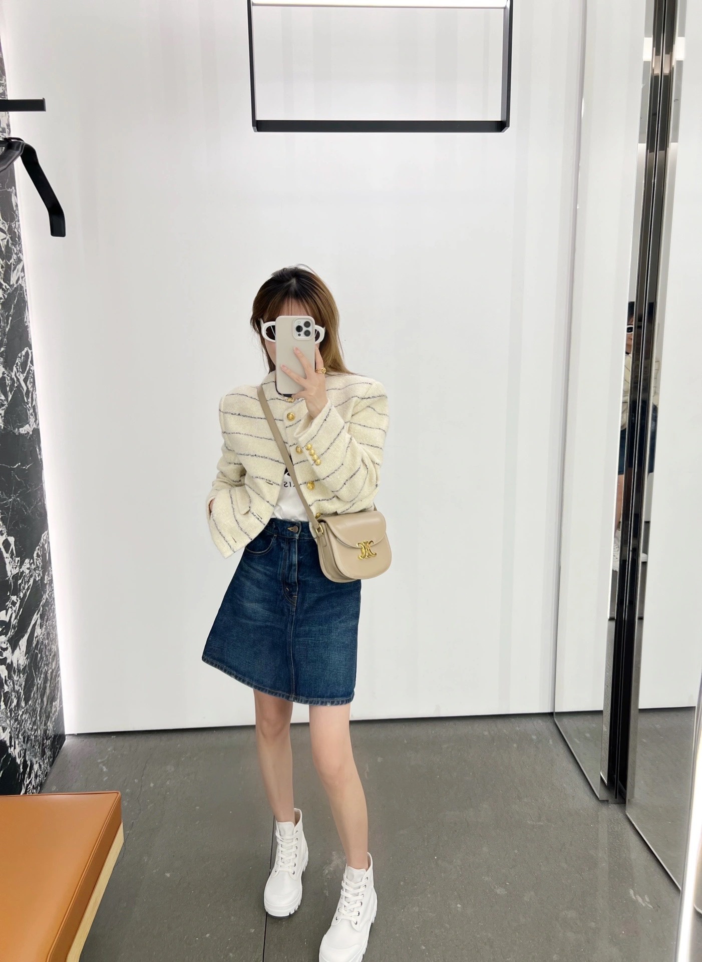 CELINE TEEN BESACE TRIOMPHE 18.5CM BAG 110413裸色