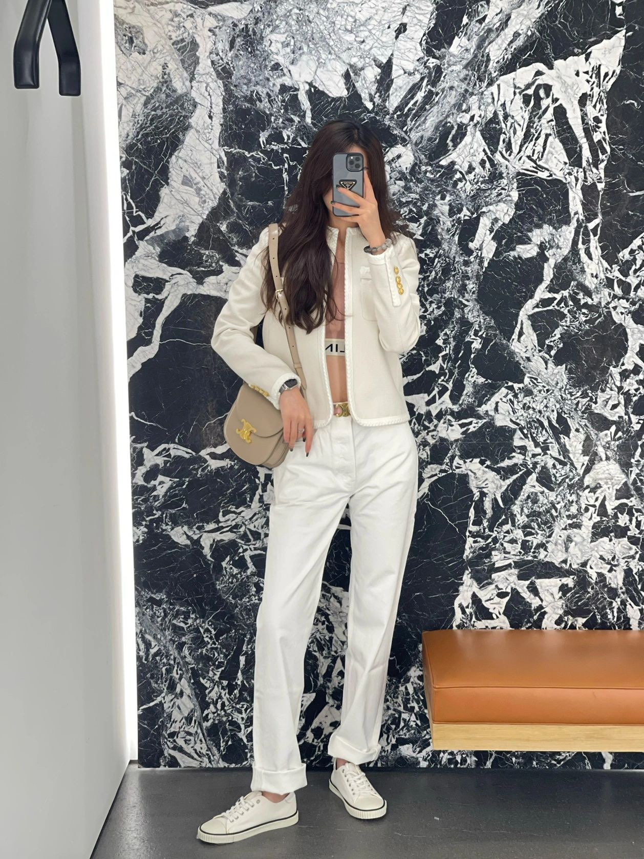 CELINE TEEN BESACE TRIOMPHE 18.5CM BAG 110413裸色