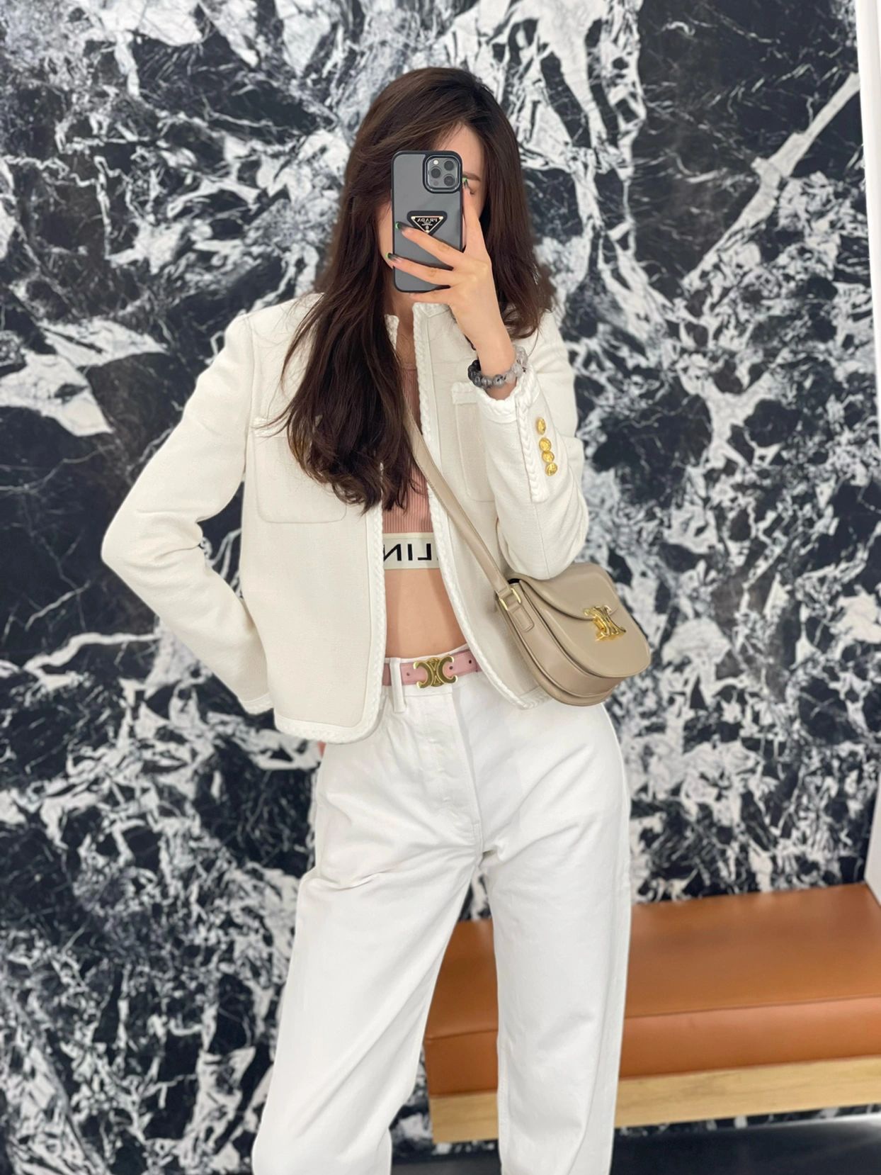 CELINE TEEN BESACE TRIOMPHE 18.5CM BAG 110413裸色