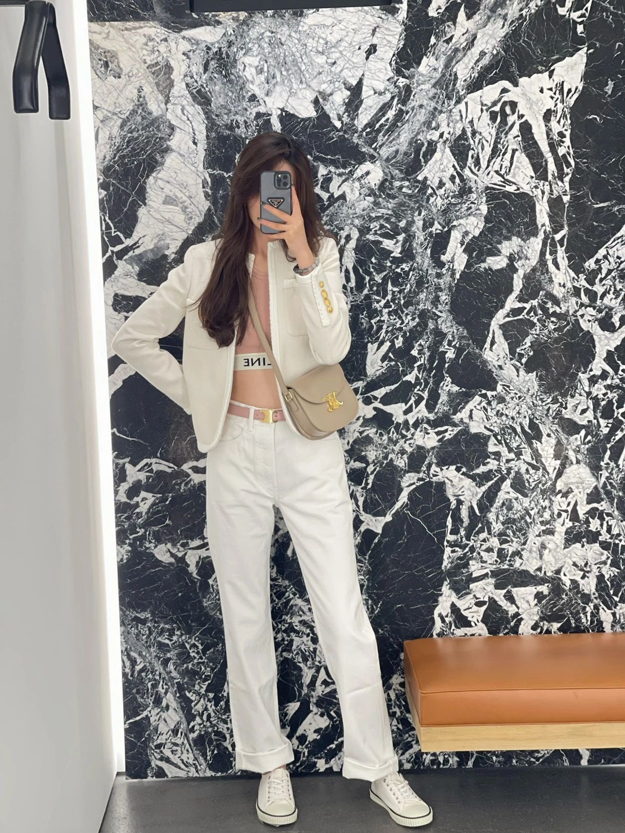 CELINE TEEN BESACE TRIOMPHE 18.5CM BAG 110413裸色