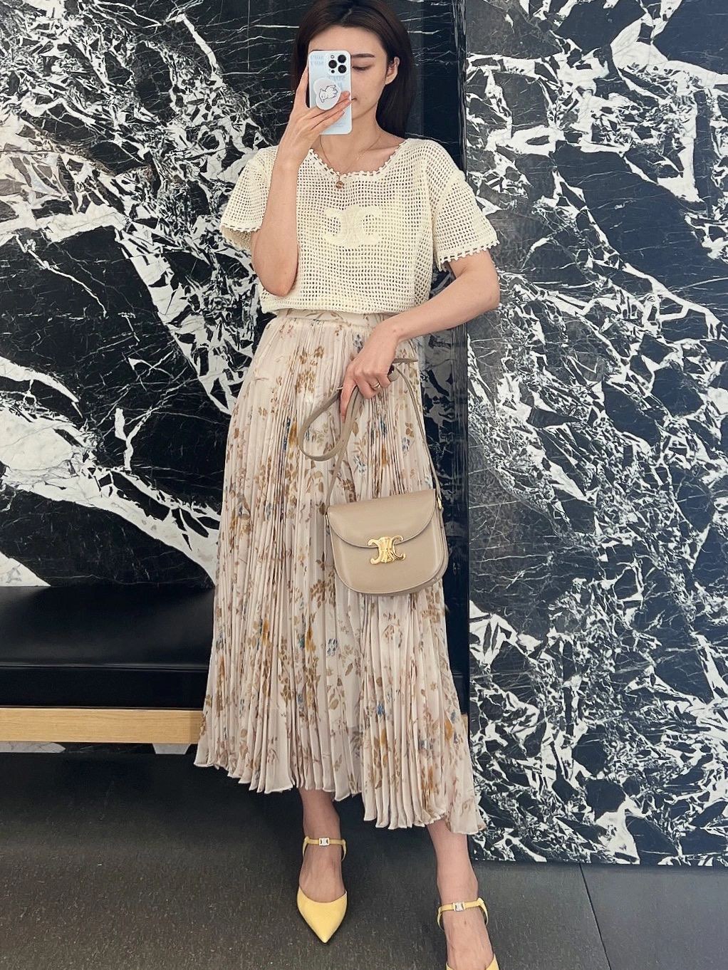 CELINE TEEN BESACE TRIOMPHE 18.5CM BAG 110413裸色