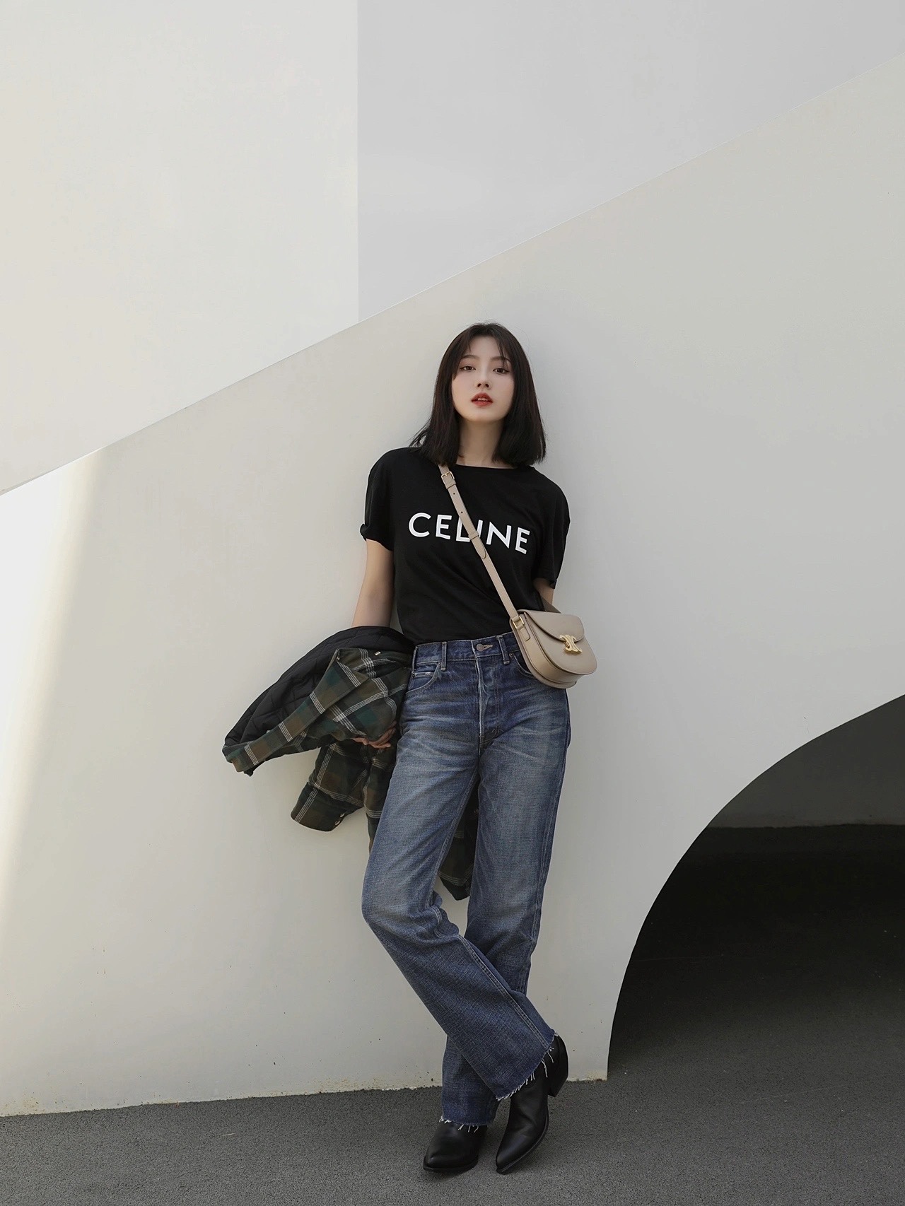 CELINE TEEN BESACE TRIOMPHE 18.5CM BAG 110413裸色