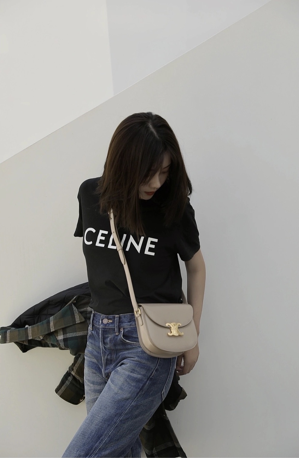 CELINE TEEN BESACE TRIOMPHE 18.5CM BAG 110413裸色