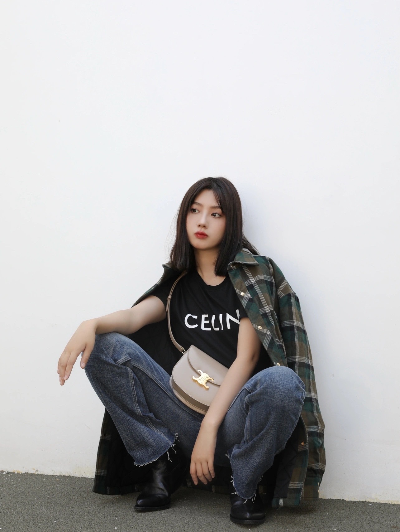 CELINE TEEN BESACE TRIOMPHE 18.5CM BAG 110413裸色