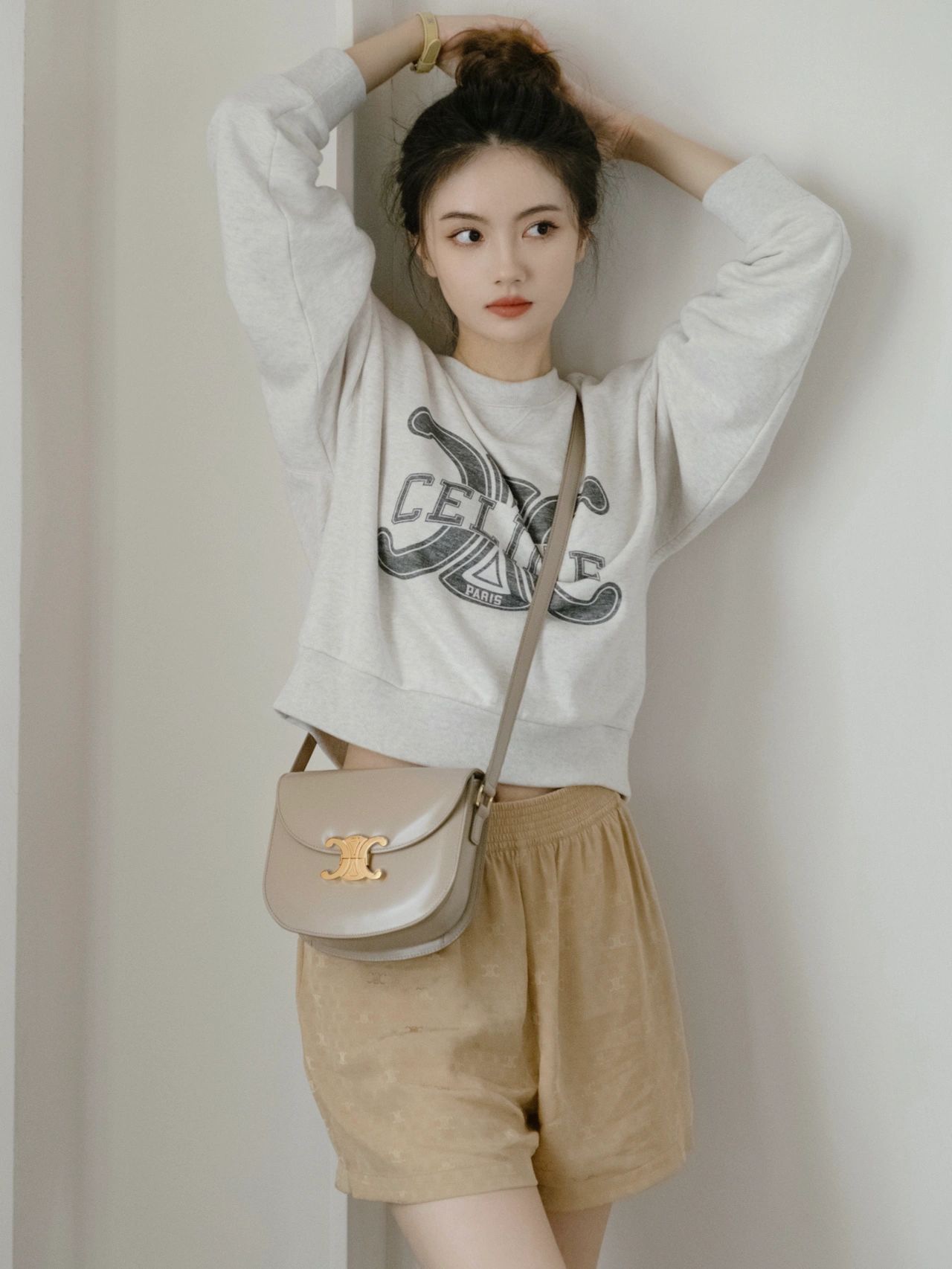 CELINE TEEN BESACE TRIOMPHE 18.5CM BAG 110413裸色