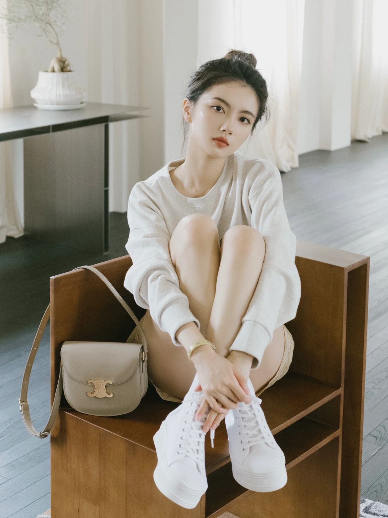 CELINE TEEN BESACE TRIOMPHE 18.5CM BAG 110413裸色