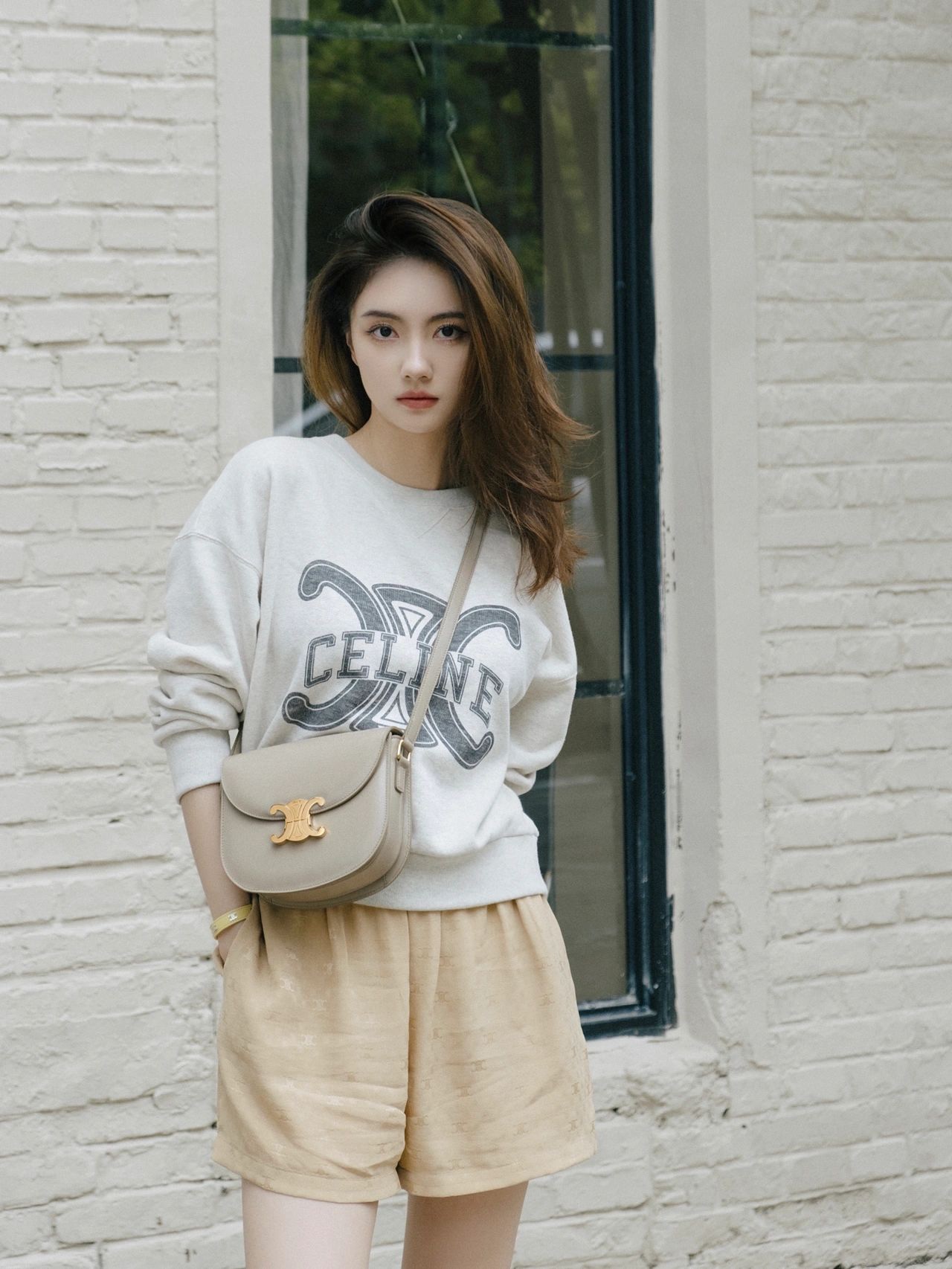 CELINE TEEN BESACE TRIOMPHE 18.5CM BAG 110413裸色