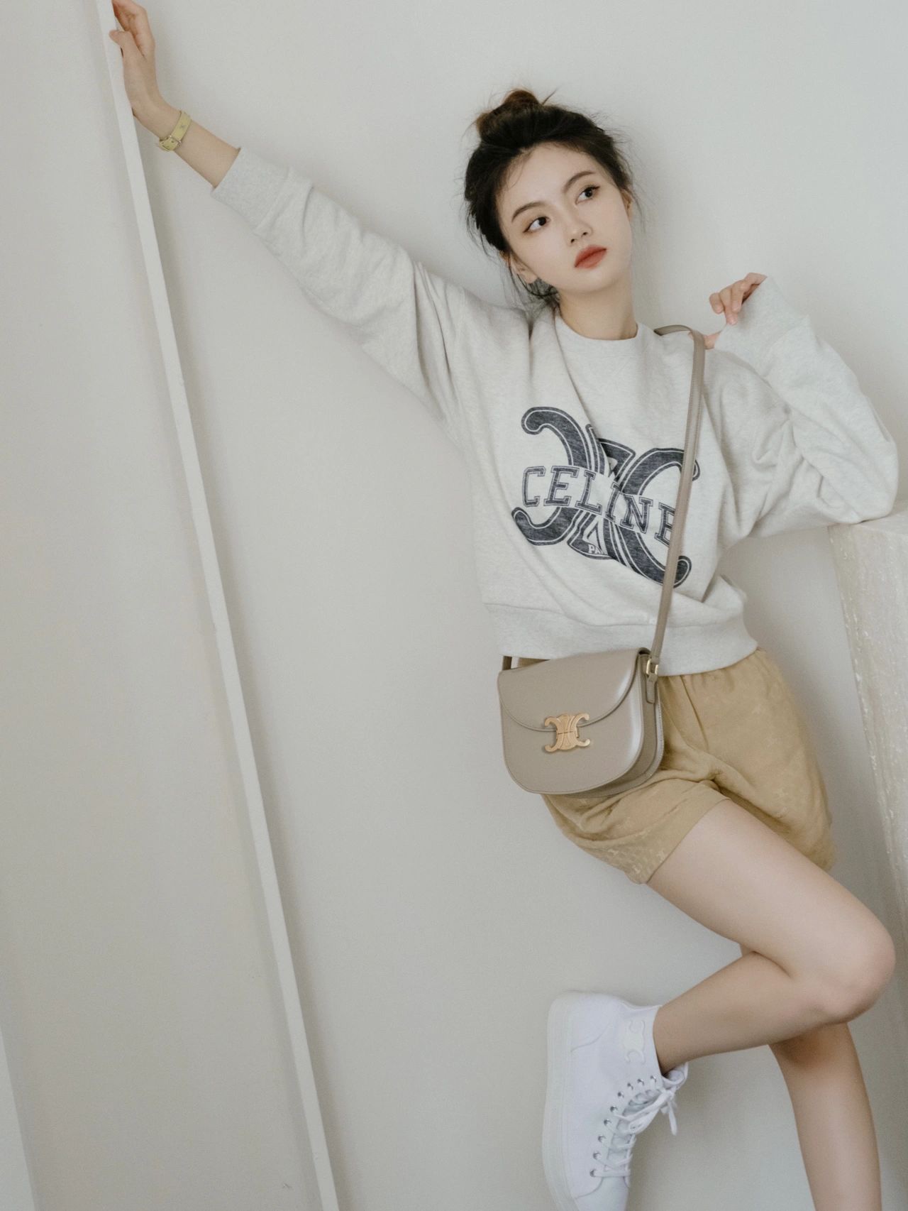 CELINE TEEN BESACE TRIOMPHE 18.5CM BAG 110413裸色