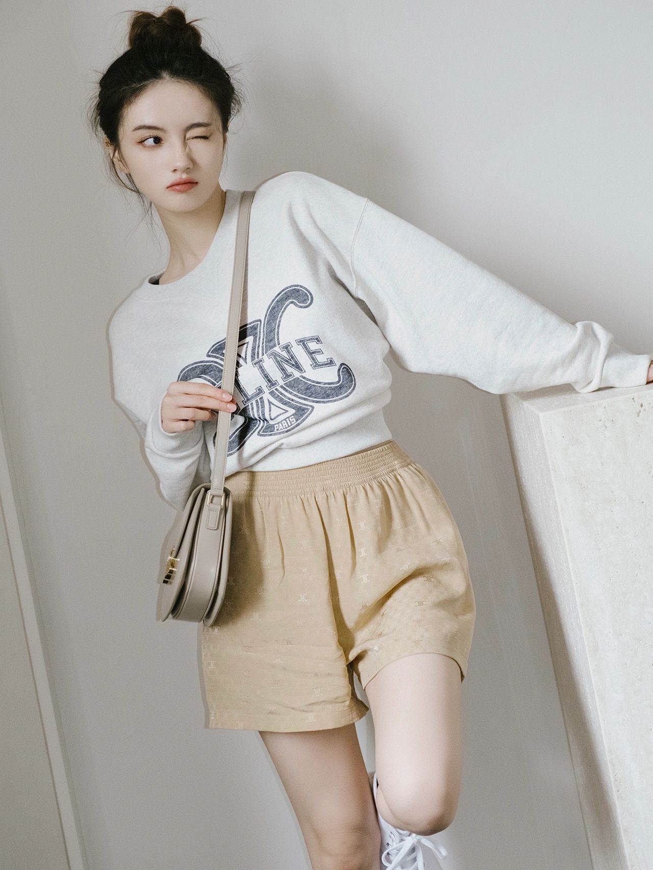 CELINE TEEN BESACE TRIOMPHE 18.5CM BAG 110413裸色