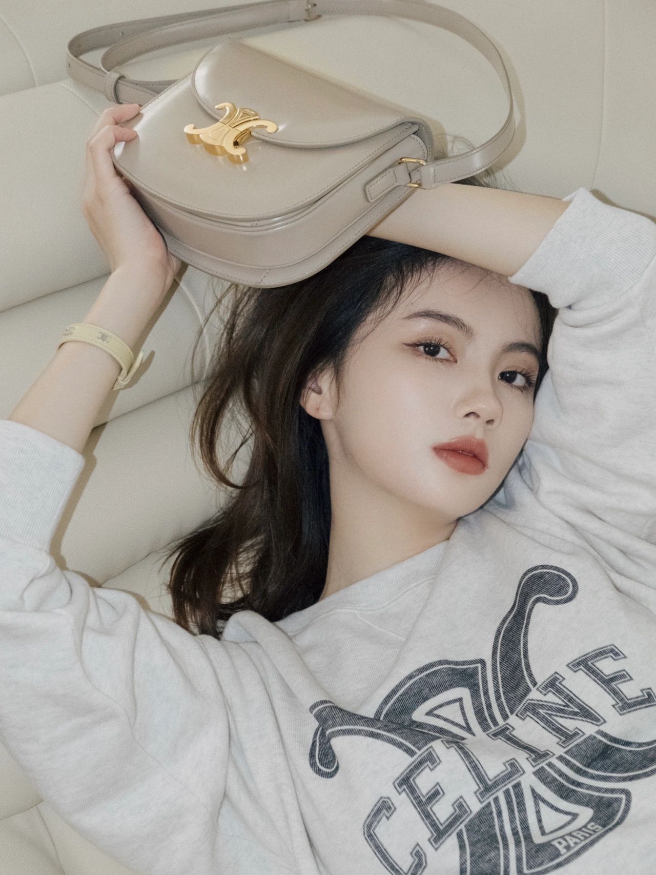 CELINE TEEN BESACE TRIOMPHE 18.5CM BAG 110413裸色