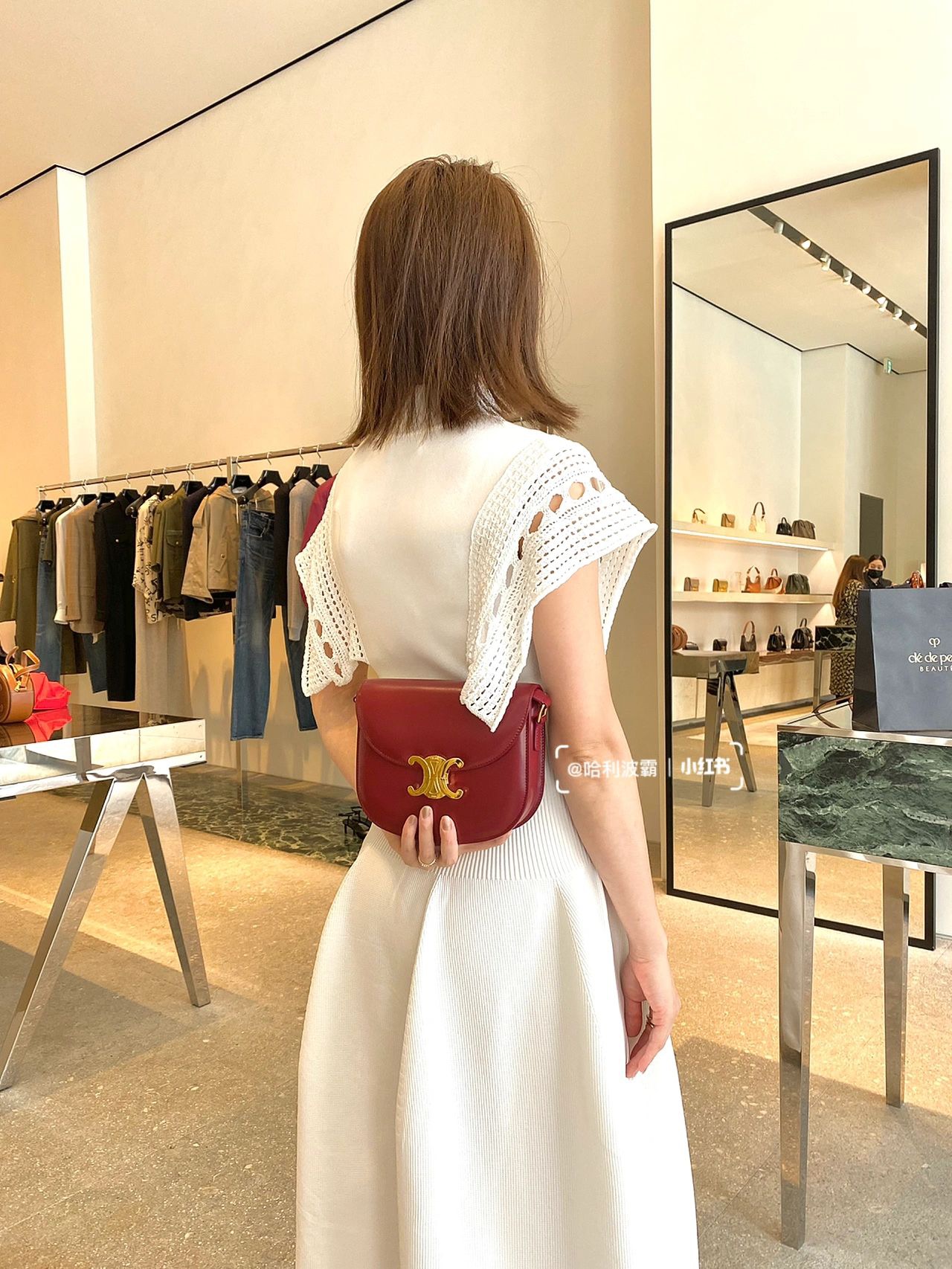 CELINE TEEN BESACE TRIOMPHE 18.5CM BAG 110413深红色