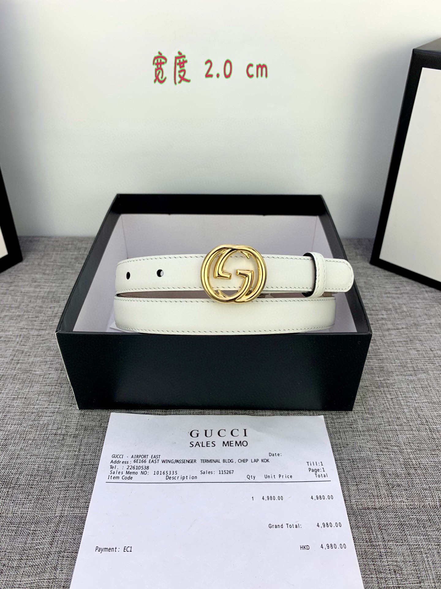 宽度85GUCCI此细款腰带用采光头